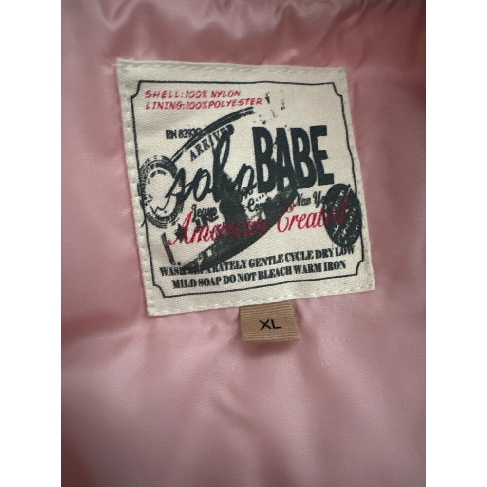 SOHO BABE Pink Bomber Jacket Nylon Zip Up Ribbed Collar & Cuffs Pockets Size XL - Picture 6 of 7
